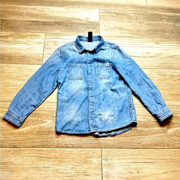 H&M Jean button down shirt size 7-8 - Picture 2 of 7